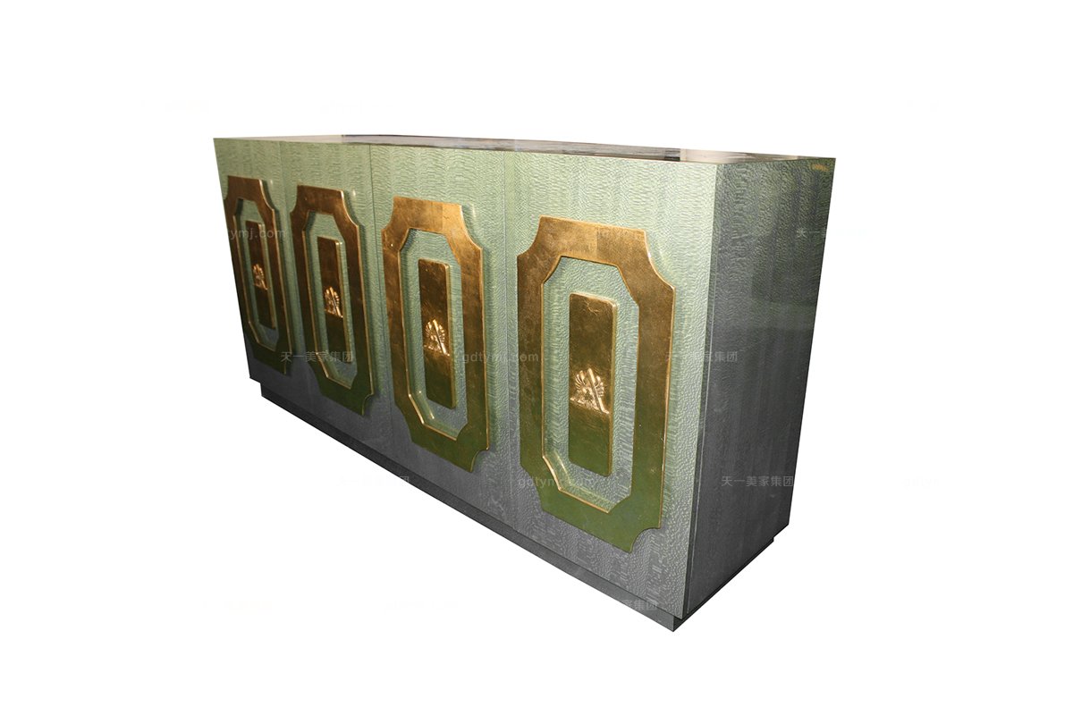 高端品牌星欧注册新古典黑檀色+香槟色边柜