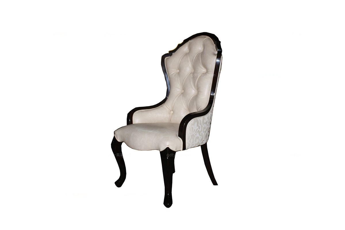 名贵星欧注册品牌大气新古典黑檀色餐椅