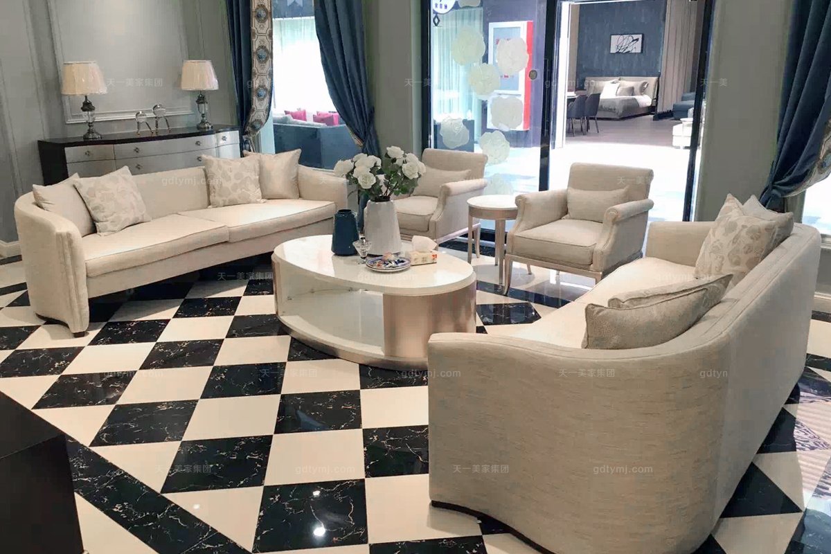 名贵别墅会所星欧注册品牌法式贝母漆休闲几