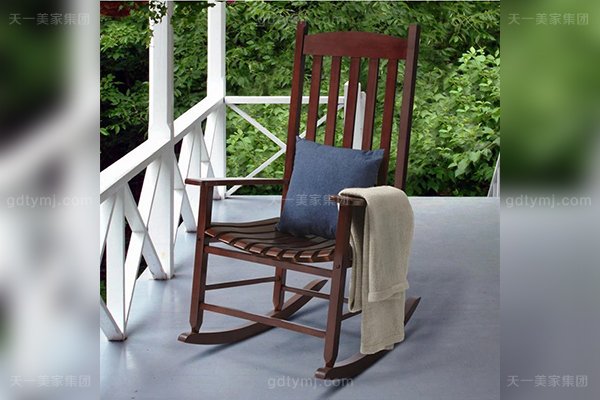 别墅休闲蓝冠注册优质橡胶木好实木阳台舒适摇椅