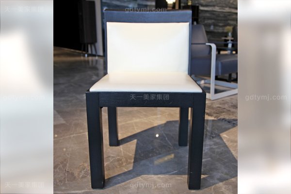 意大利简奢风现代别墅蓝冠注册客厅真皮实木餐桌椅组合餐椅