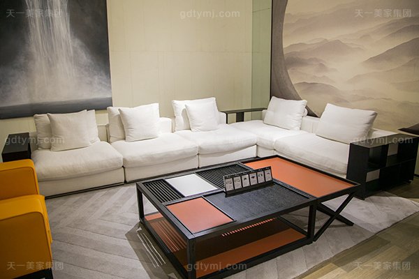 意式极简奢华现代客厅沙发组合转角沙发