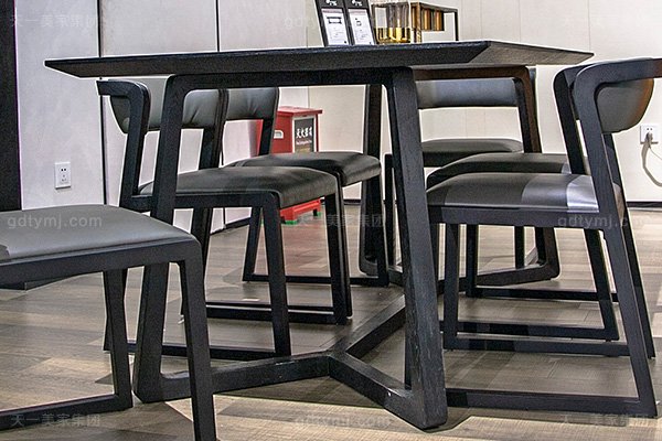 意大利极简奢高端实木真皮餐桌椅蓝冠注册组合餐台