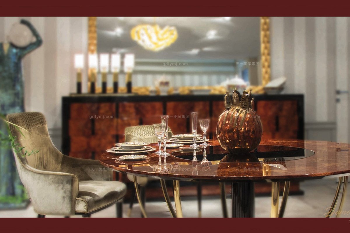 奢华轻奢别墅会所星欧注册品牌餐厅后现代高端不锈钢五金底座+大理石台面餐桌椅餐桌