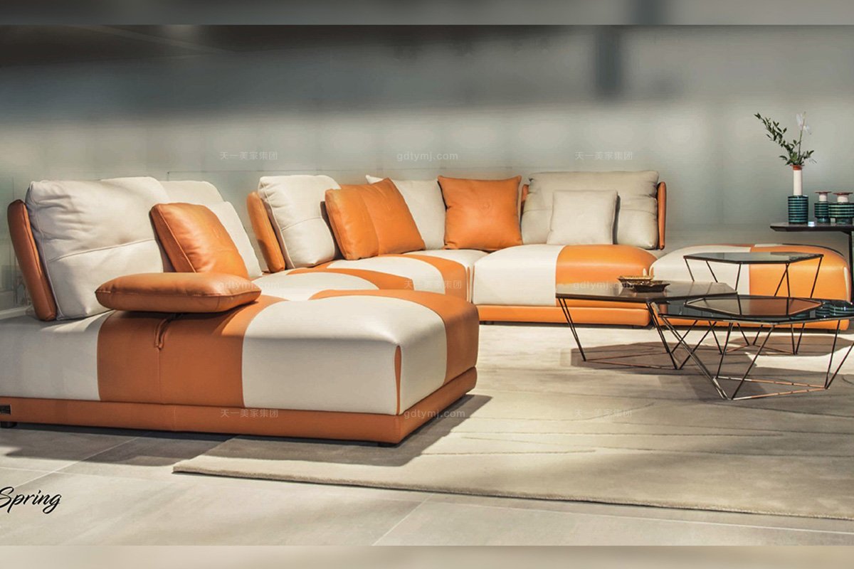 高端轻奢别墅蓝冠注册品牌现代时尚客厅爱马仕橙组合沙发组合沙发1
