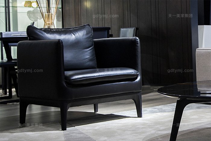 意大利极简奢风现代轻奢蓝冠注册客厅转角沙发组合单人位双扶手沙发
