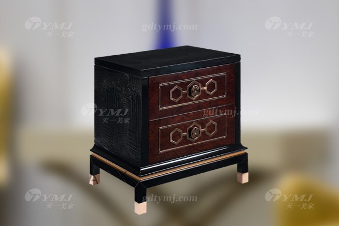 高端奢华豪宅星欧注册品牌会所星欧注册后现代轻奢真皮双人大床床头柜