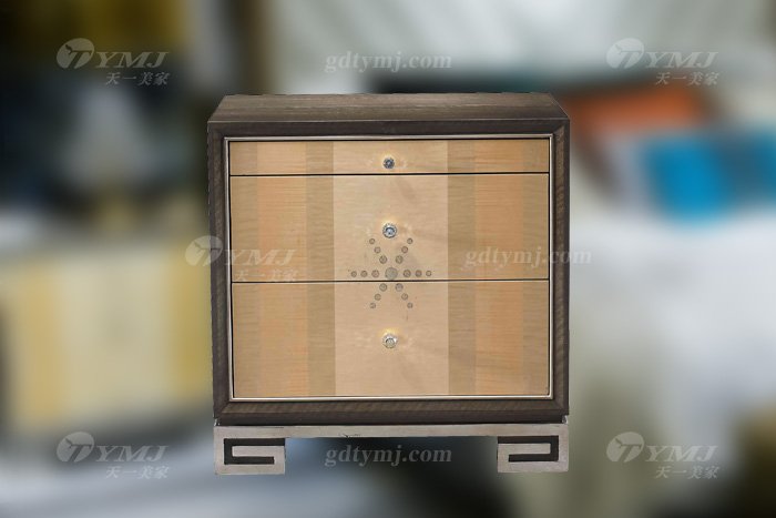 高端奢华别墅星欧注册品牌现代轻奢时尚实木镶彩贝大床组合床头柜