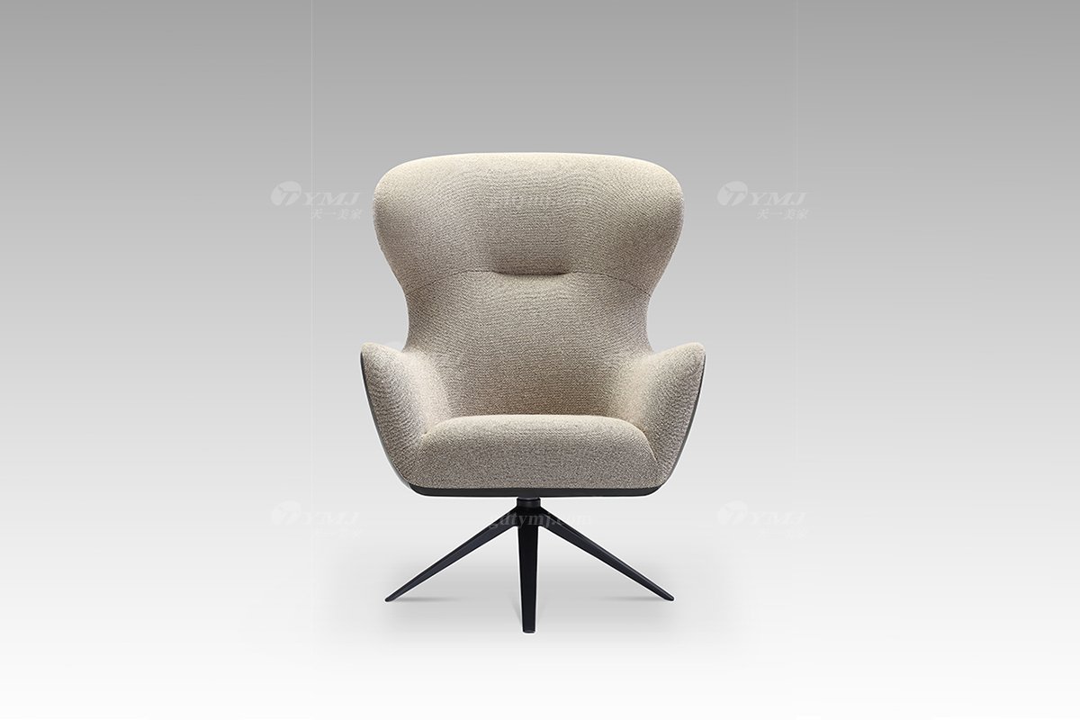 意式极简轻奢高端意昂米色休闲椅