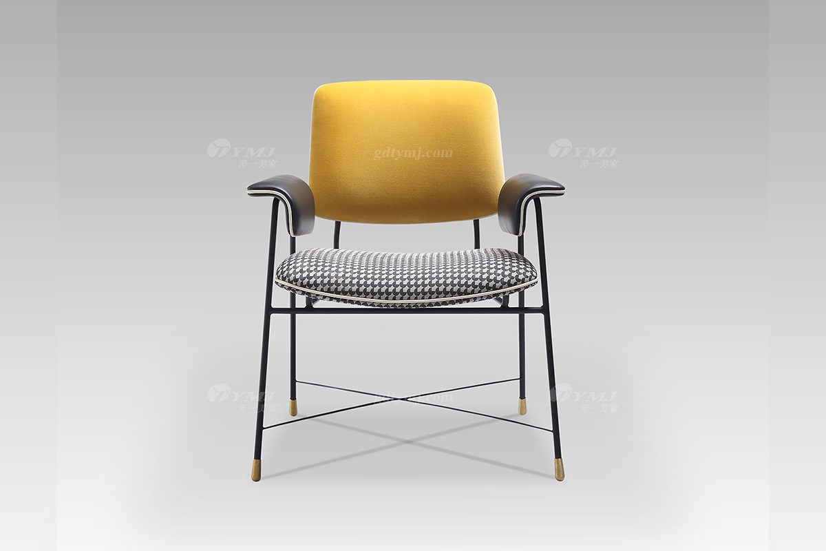 别墅会所意昂意式轻奢时尚不锈钢金属休闲椅