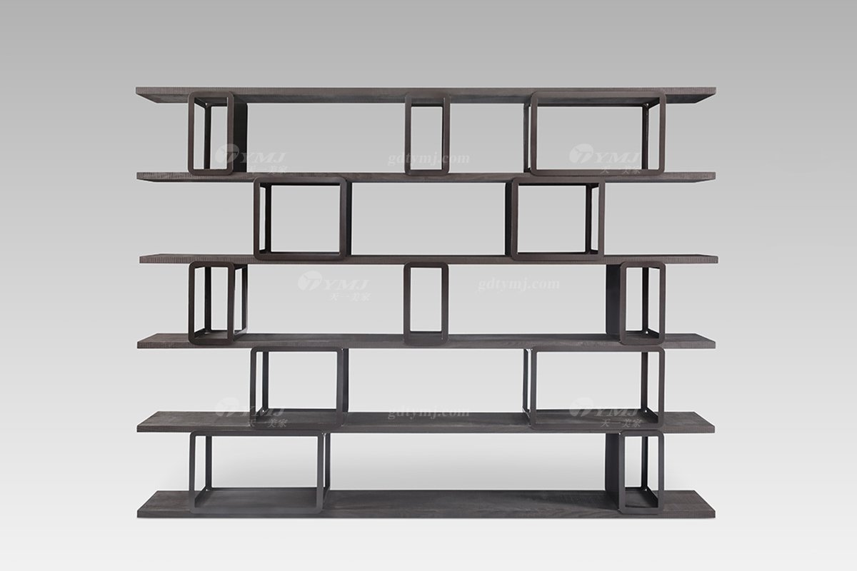 高端别墅星欧注册品牌现代轻奢灰橡色书柜