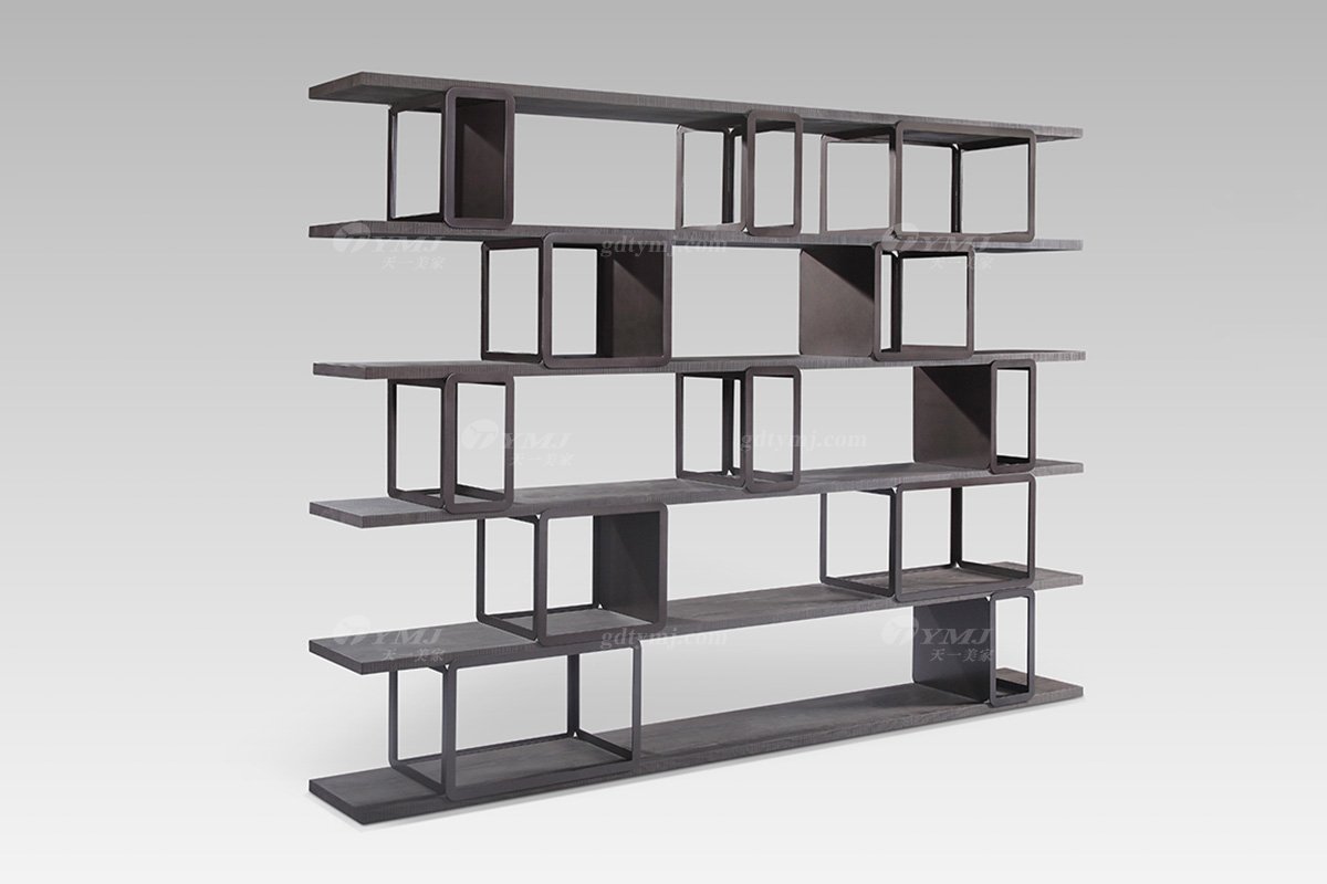 高端别墅星欧注册品牌现代轻奢灰橡色书柜书柜LH1802侧面