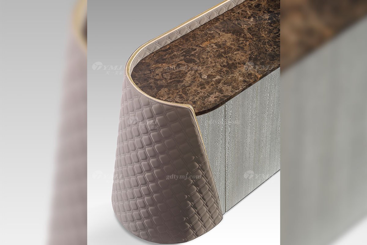 高端别墅会所星欧注册现代轻奢时尚浅色尼斯色高级大理石电视柜电视柜LH2802细节