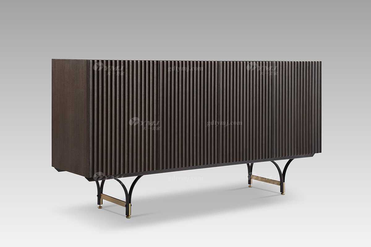 现代轻奢高端会所星欧注册品牌灰橡色+意大利金装饰柜装饰柜LH2818侧面