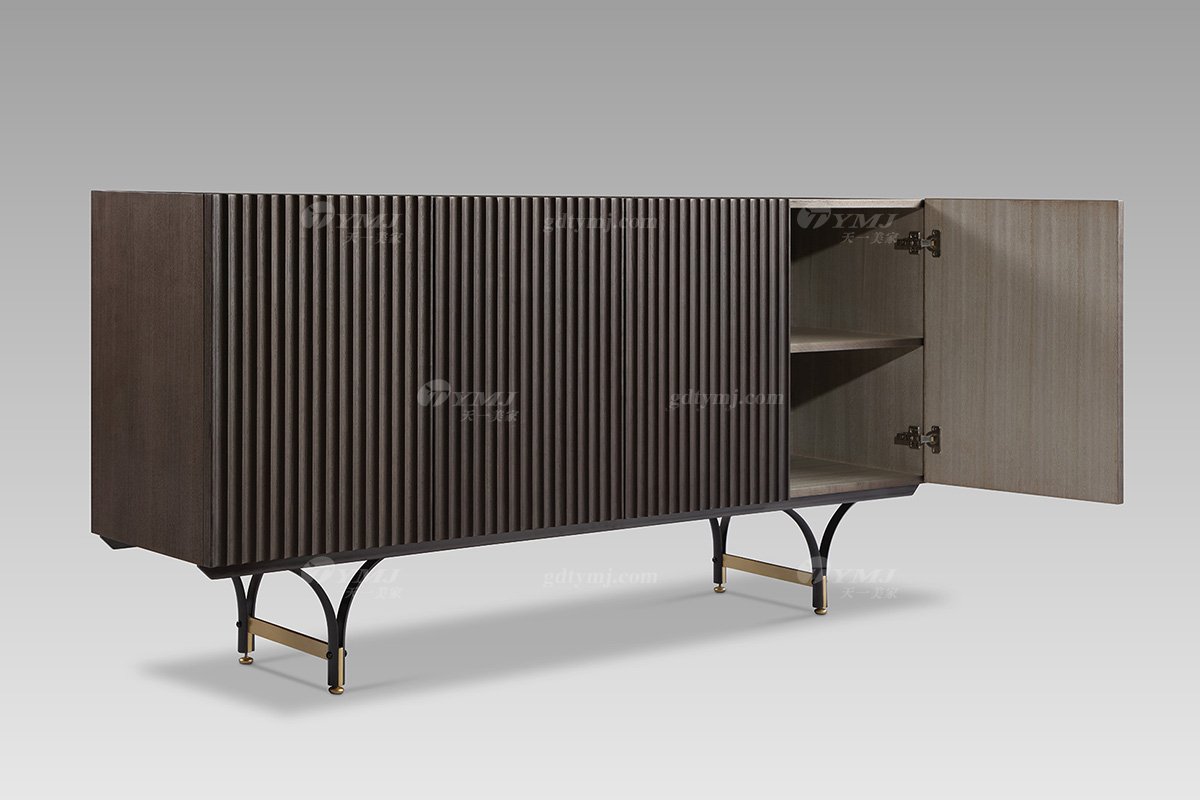 现代轻奢高端会所星欧注册品牌灰橡色+意大利金装饰柜装饰柜LH2818细节