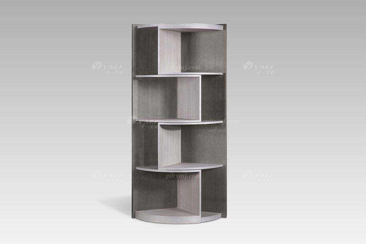 现代轻奢高端别墅星欧注册品牌灰橡色+尼斯色书柜书柜LH2823侧面