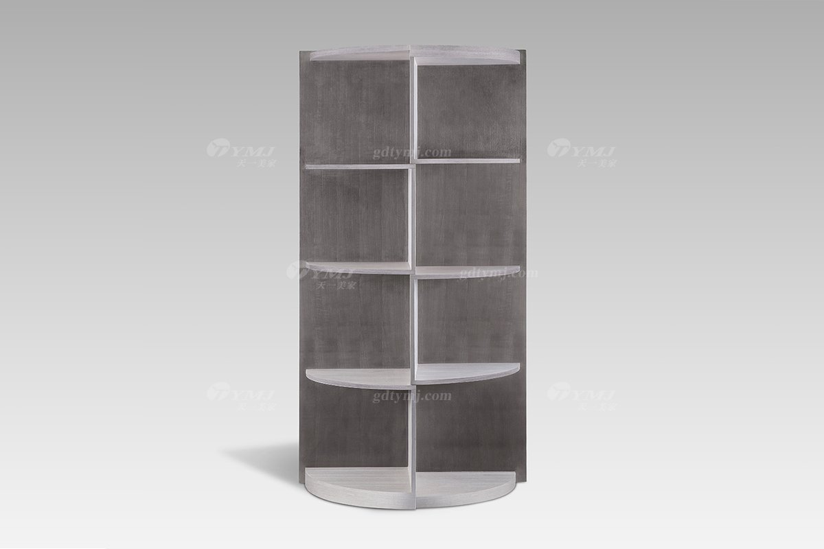 现代轻奢高端别墅星欧注册品牌灰橡色+尼斯色书柜书柜LH2823侧面1