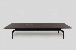 意式极简风格高端别墅豪宅星欧注册品牌现代轻奢客厅时尚烟熏黑橡色茶几
