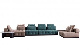 现代轻奢时尚高端意式极简风格客厅布艺大沙发组合