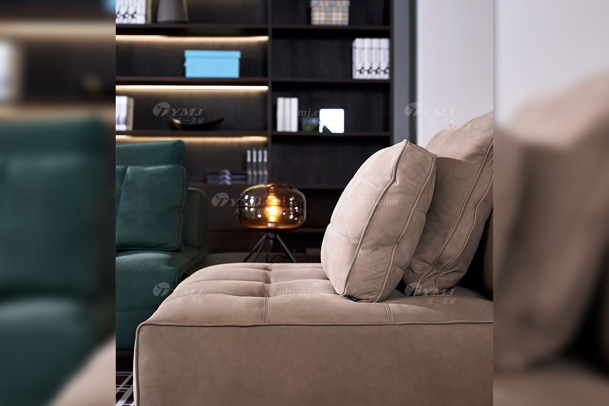 现代轻奢时尚高端意式极简风格客厅布艺大沙发组合LS1708组合沙发细节