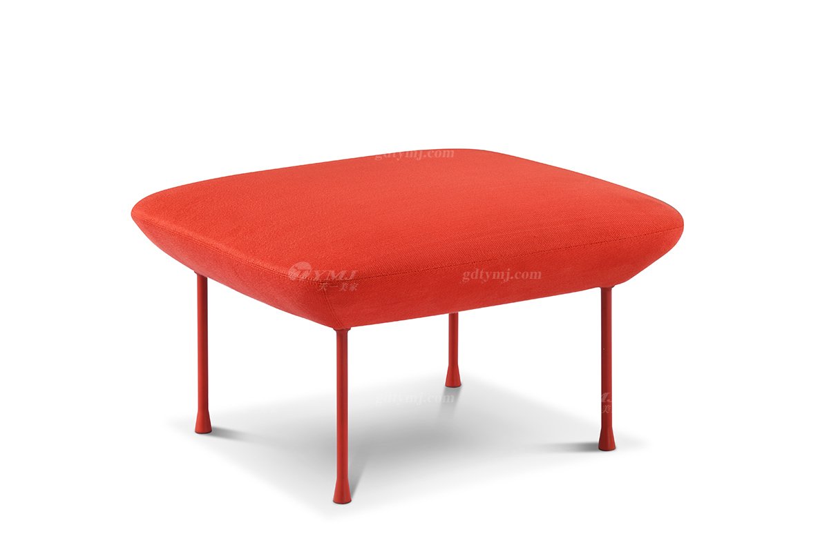 现代轻奢高端别墅蓝冠注册意式极简风格客厅时尚橙红色创意布艺脚凳坐凳LC1701-10坐凳