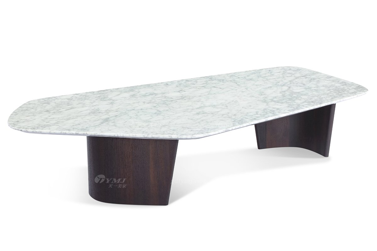 意式极简风格高端别墅星欧注册现代轻奢时尚客厅烟熏色+大理石异形边几LT1808-2异形茶几