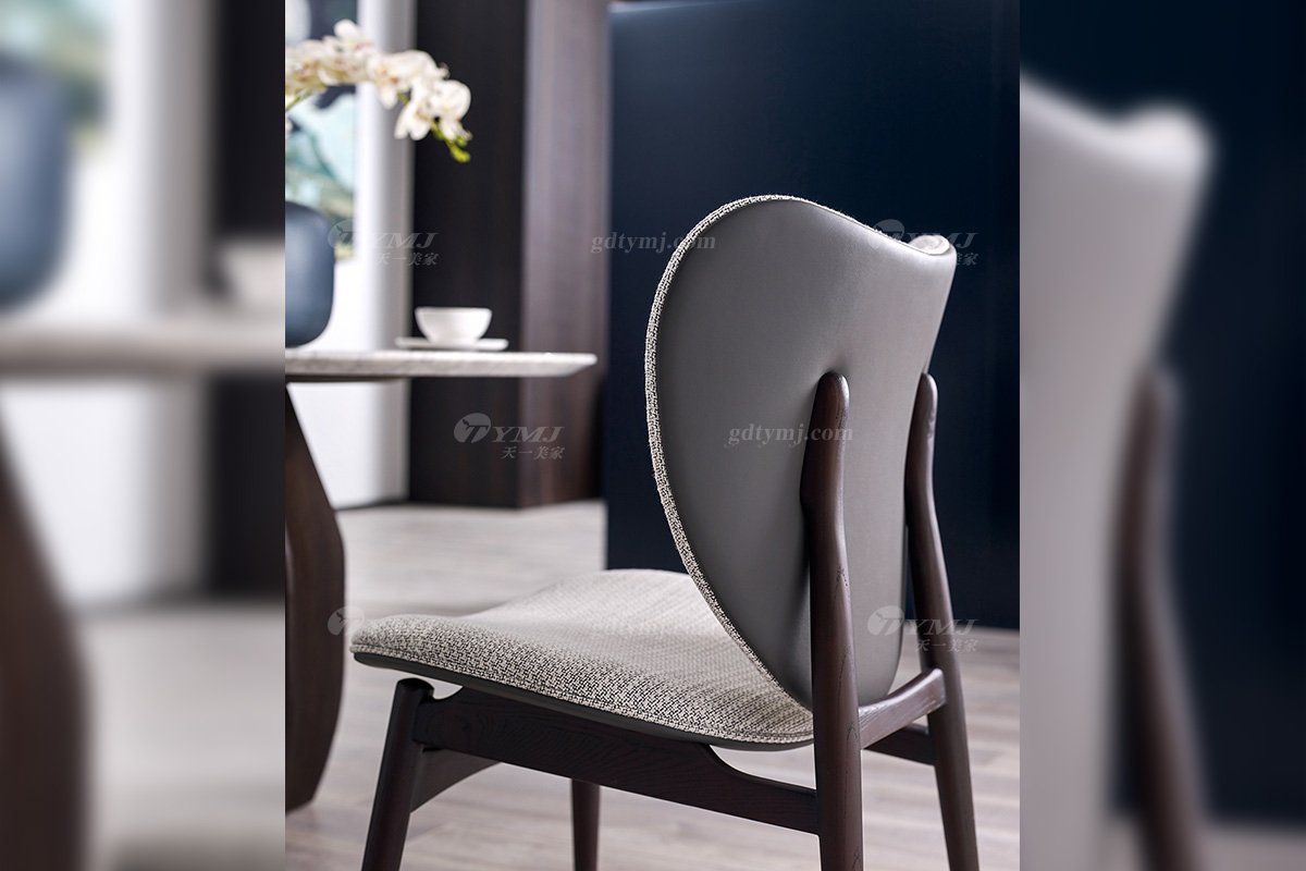 意式极简风格高端别墅星欧注册品牌现代轻奢简约时尚餐椅DC1709-1餐椅场景细节