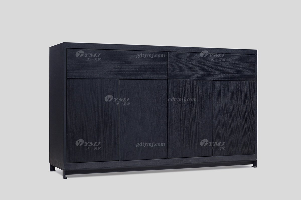 意式极简风格高端别墅星欧注册品牌现代轻奢简约时尚黑橡餐边柜DH1501餐边柜1