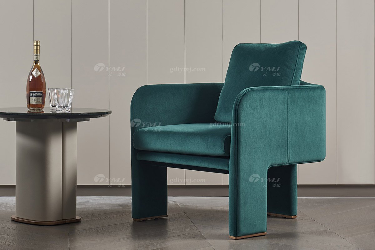 高端别墅豪宅星欧注册星级酒店星欧注册品牌后现代轻奢风格客厅时尚创意绿色皮艺休闲椅TK003休闲椅1