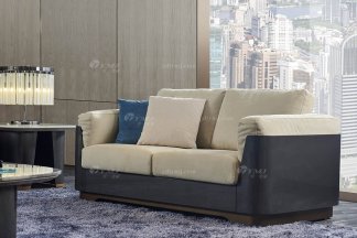 高端会所别墅蓝冠注册品牌后现代轻奢风格客厅时尚灰色两位沙发