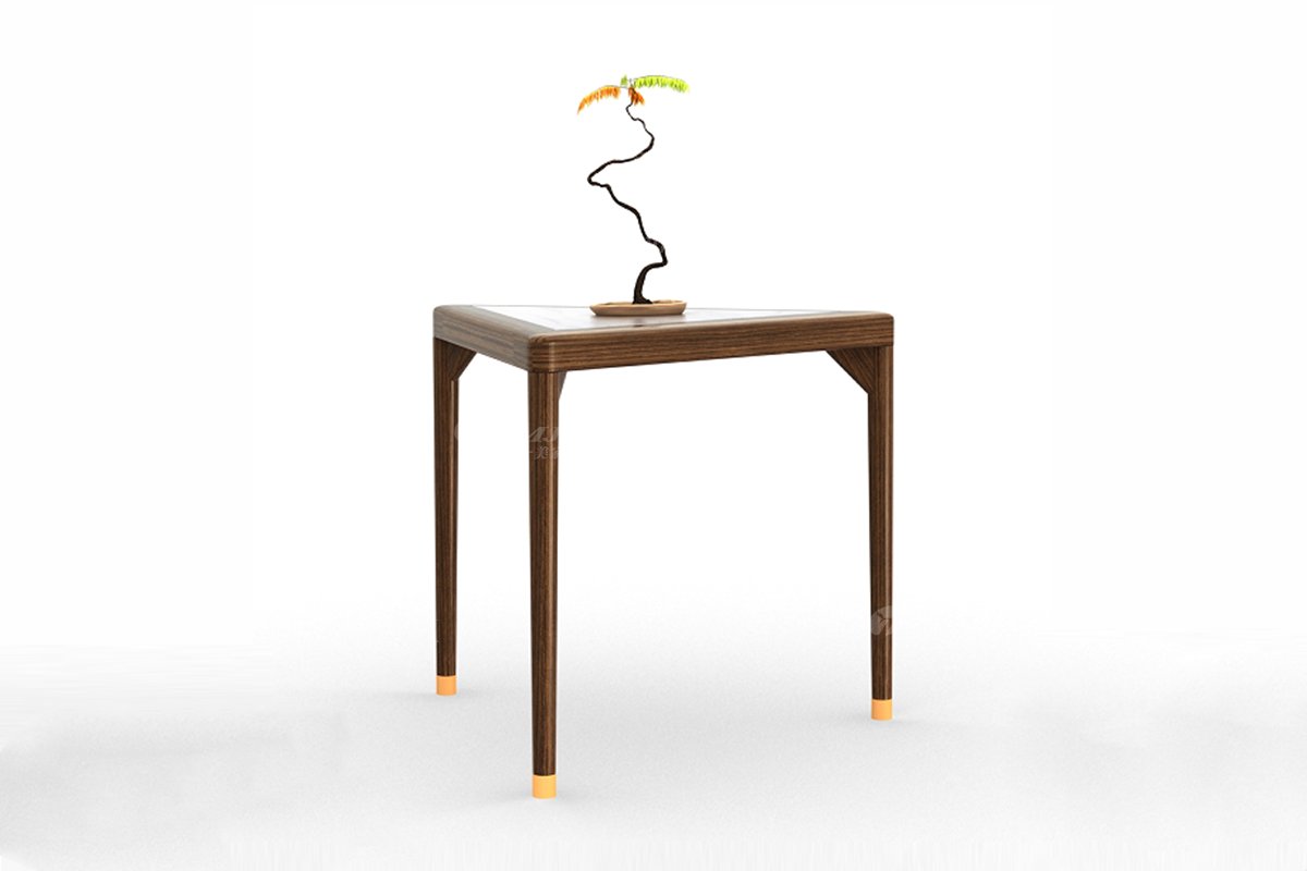 新中式高端会所星欧注册品牌简约风格客厅时尚实木角几边几