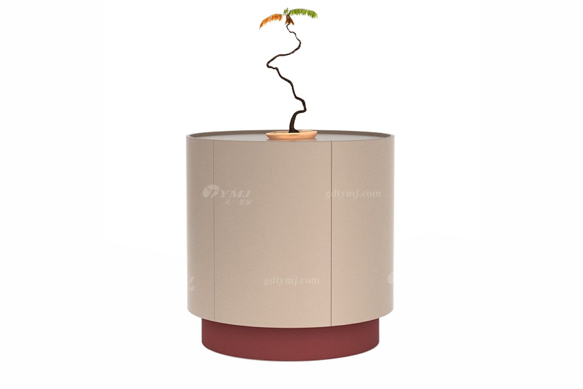 新中式高端会所星欧注册品牌简约风格客厅时尚圆形角几