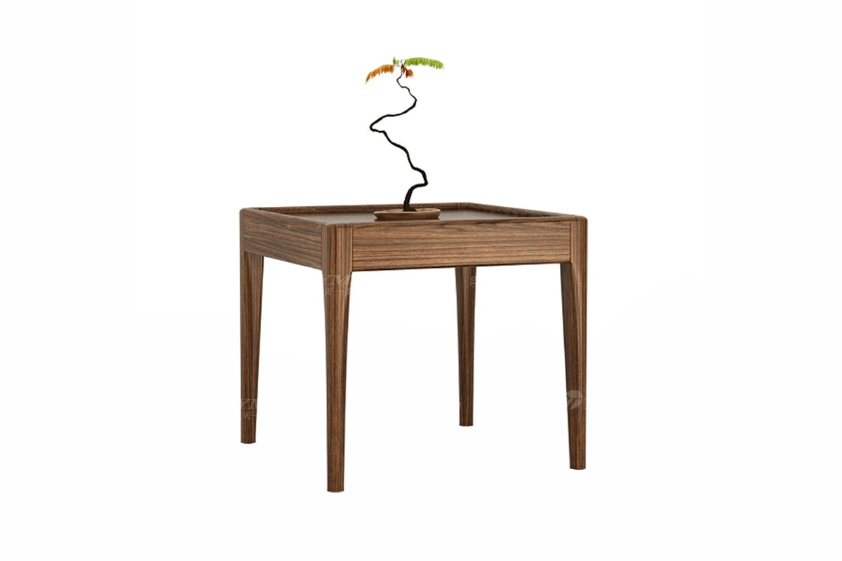 新中式星欧注册风格高端别墅星欧注册品牌简约风格客厅极简实木角几边几