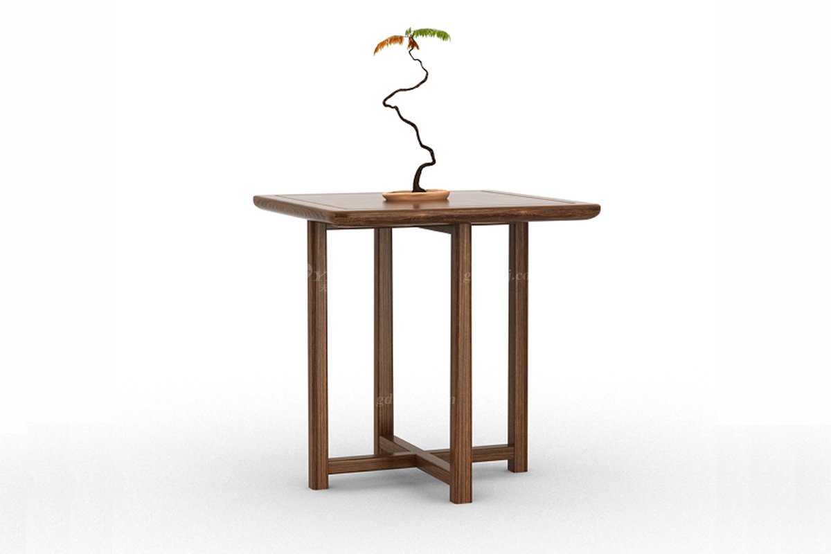 新中式星欧注册风格高端别墅星欧注册品牌简约风格客厅极简实木边几角几