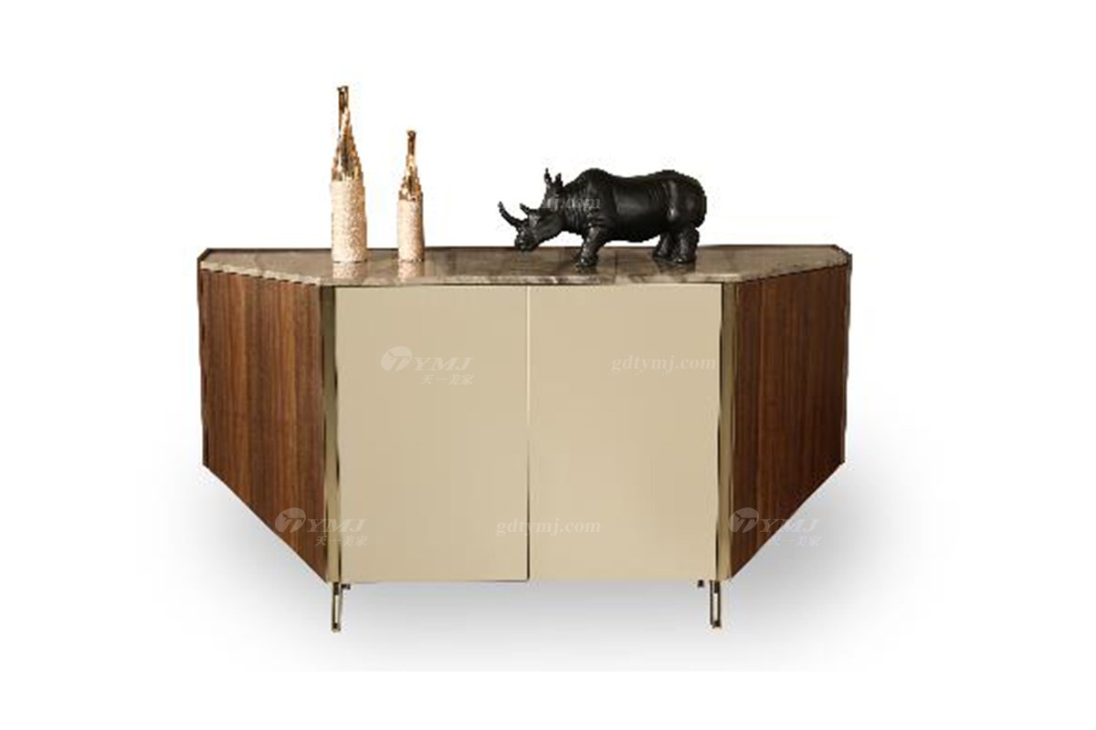 极简风格星欧注册高端别墅会所大宅家用香槟金+天然大理石玄关