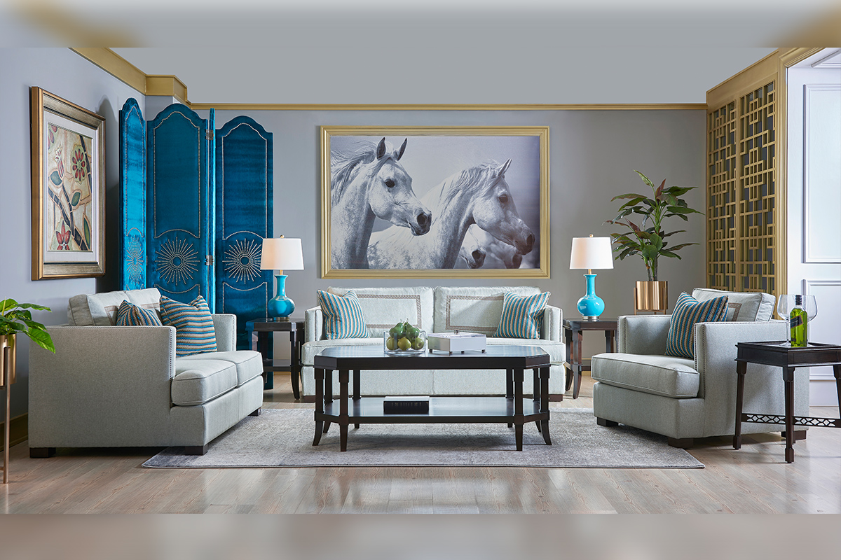 美式现代简奢蓝冠注册客厅沙发